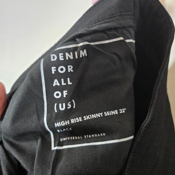 Universal Standard Black Seine High Rise 32 Jeans Size 38" - Picture 5 of 6